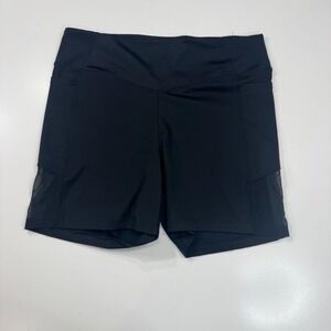 PINK Active XL Bike Shorts Black Pockets Mesh Athletic Gym Workout
